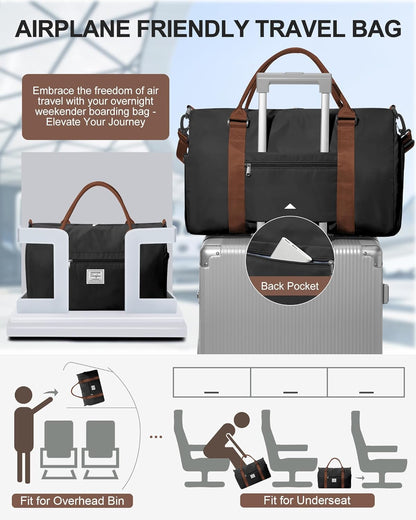 Gym Bag Womens Mens with Shoes Compartment and Wet Pocket Travel Duffel Bag for Women for Plane Sport Gym Tote Bags Swimming Yoga Waterproof Weekend Overnight Carry on Bag Hospital Holdalls - Colors B