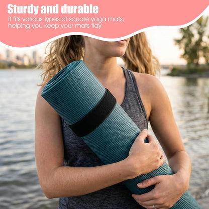 Yolev 2 Pcs Yoga Mat Straps Heavy Duty Bungee Straps Band Adjustable Stretchable Yoga Strap for Mat Workout Exercise Pilates Storage