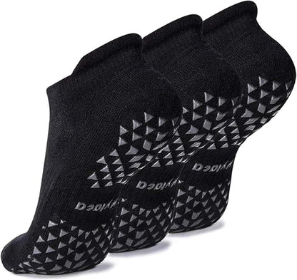 Hylaea Unisex Non Slip Socks with Grip for Yoga, Hospital, Pilates, Barre | Ankle, Cushioned