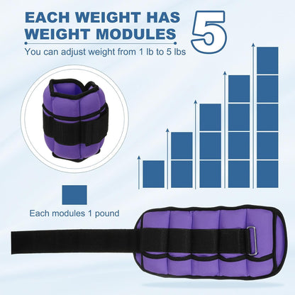 PATIKIL Adjustable Ankle Weights Wrist Leg Arm Weights Sandbags for Women Men Strength Training Weight Yoga Jogging Walking Aerobics