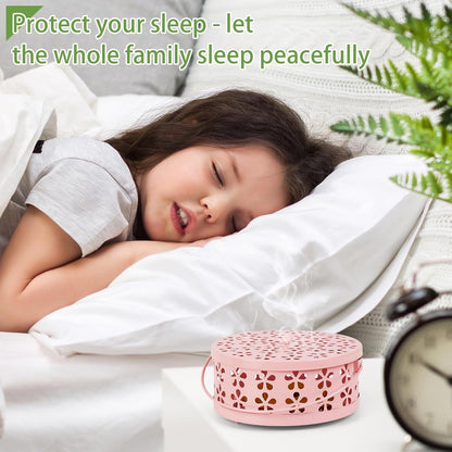 Portable Iron Mosquito Coil Holder with Handle Round Heat-Resistant Incense Holder (Bronze)