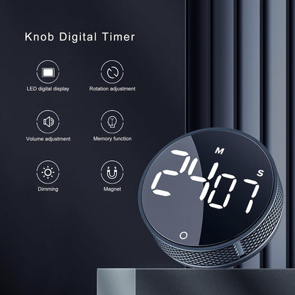 AVINIA Digital Kitchen Timers, Visual timers Large LED Display Magnetic Countdown Countup Timer for Classroom Cooking Fitness Baking Studying Teaching, Easy for Kids and Seniors Black