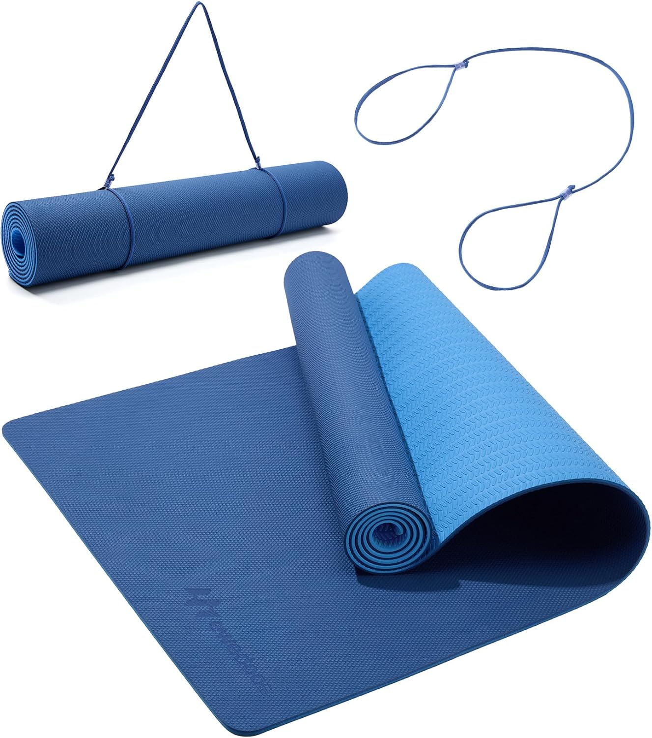 Ewedoos Eco Friendly Yoga Mat Thick TPE Yoga Mat Non Slip Yoga Mats Anti-tear Exercise Workout Mat for Women Men Kids Yoga, Pilates and Fitness