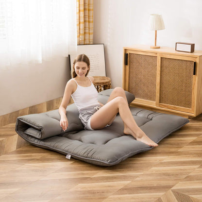 MAXYOYO Bohemian Retro Mattress Boho Floral Japanese Futon Mattress Tatami Floor Mat Foldable Portable Camping, Sleeping Pad, Lounger Couch Bed Full Size