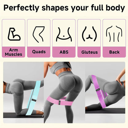 Resistance Bands for Working Out, 3 Levels Fabric Exercise Bands for Legs and Butt, Workout Bands for Women & Men, Booty Band for Yoga Starter Set, Pilates, Rehab, Fitness and Home Workout