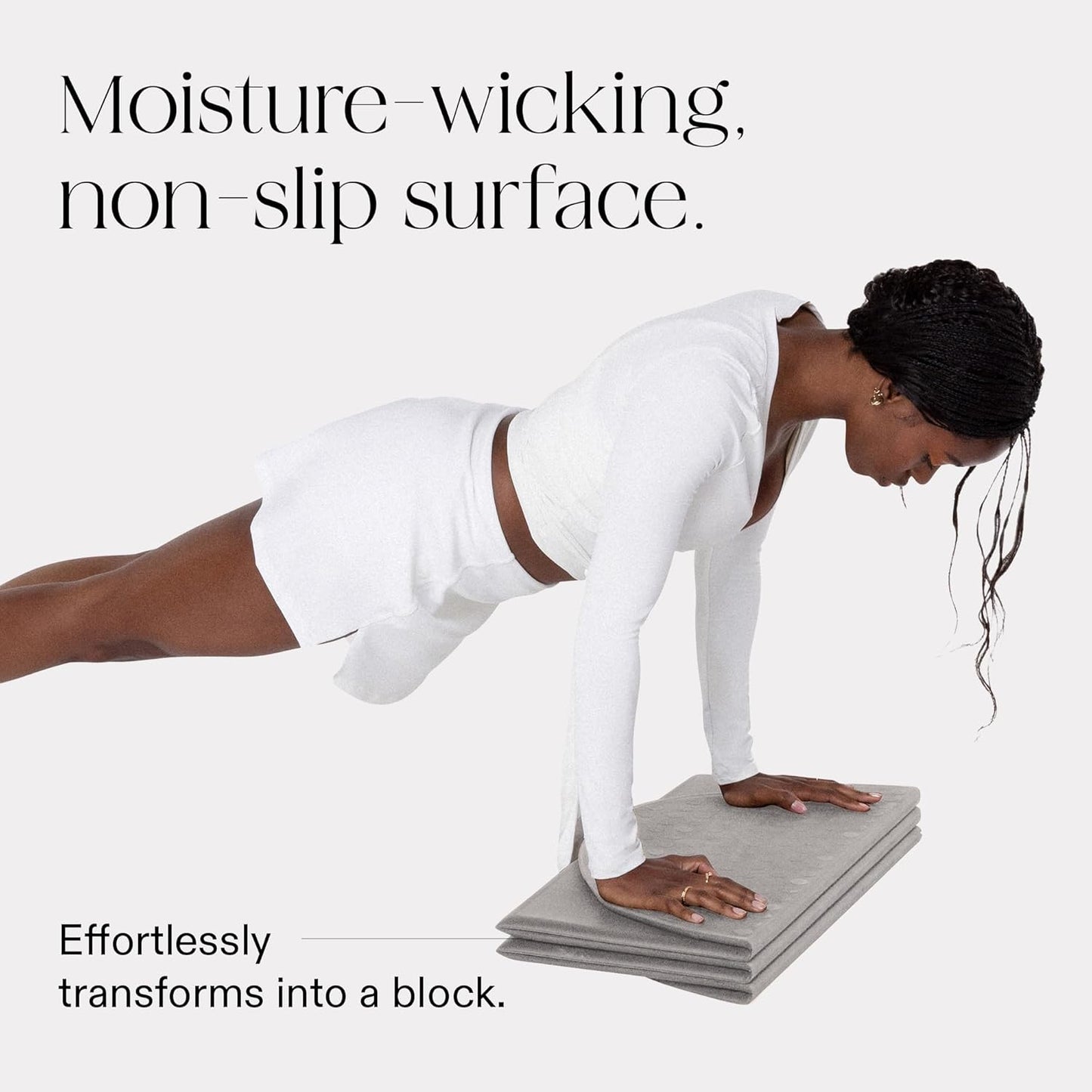 Bala Compact Workout Mat for Gym - 12MM Thick Slip-Resistant, Sweat Absorbing, & Foldable Yoga Mat for Pilates, Core Training & Exercise - Home Fitness Essentials for Women & Men - Travel-Friendly