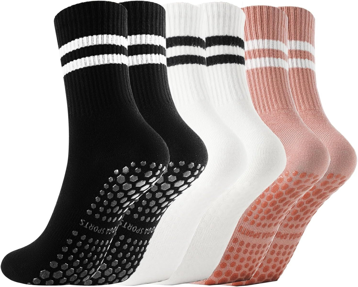Non Slip Yoga Grip Pilates Socks for Women and Men Anti Slipper Grippy Socks for Ballet, Hospital, Dance