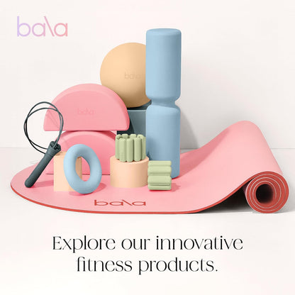Bala Yoga Mat for Home Gym - Non Slip Exercise Mat for Home Workout, Stretching, Pilates, Aerobics & Floor & Fitness Work Out - Indoor Exercising Mat