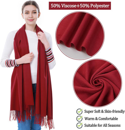 Pashmina Scarf and Shawl - Soft Women Pashminas Wrap for Wedding Evening Party dresses