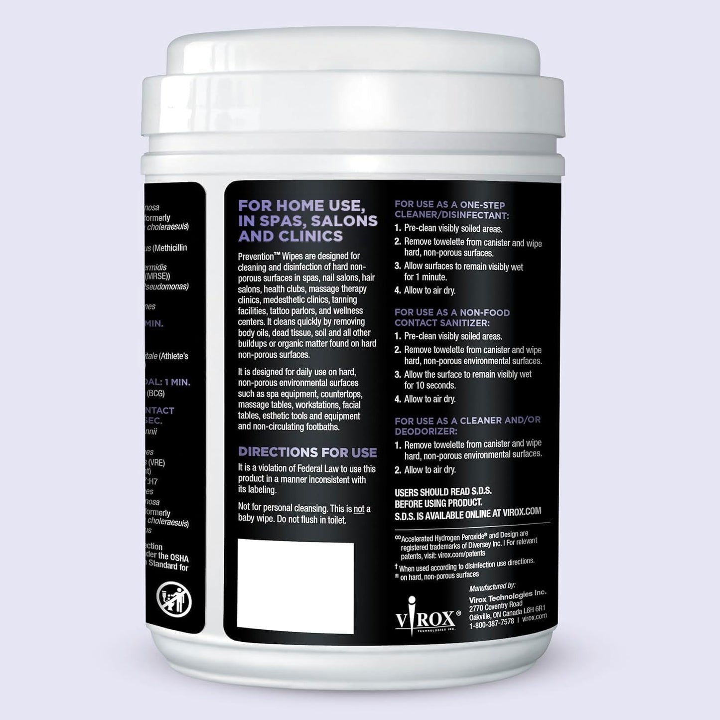 Prevention All Purpose Disinfectant Wipes – Canister of Cleaning Wipes for Salons, Spas, Wellness Centers and Yoga Studios – Hospital Grade Surface Sanitizing – 160 Count