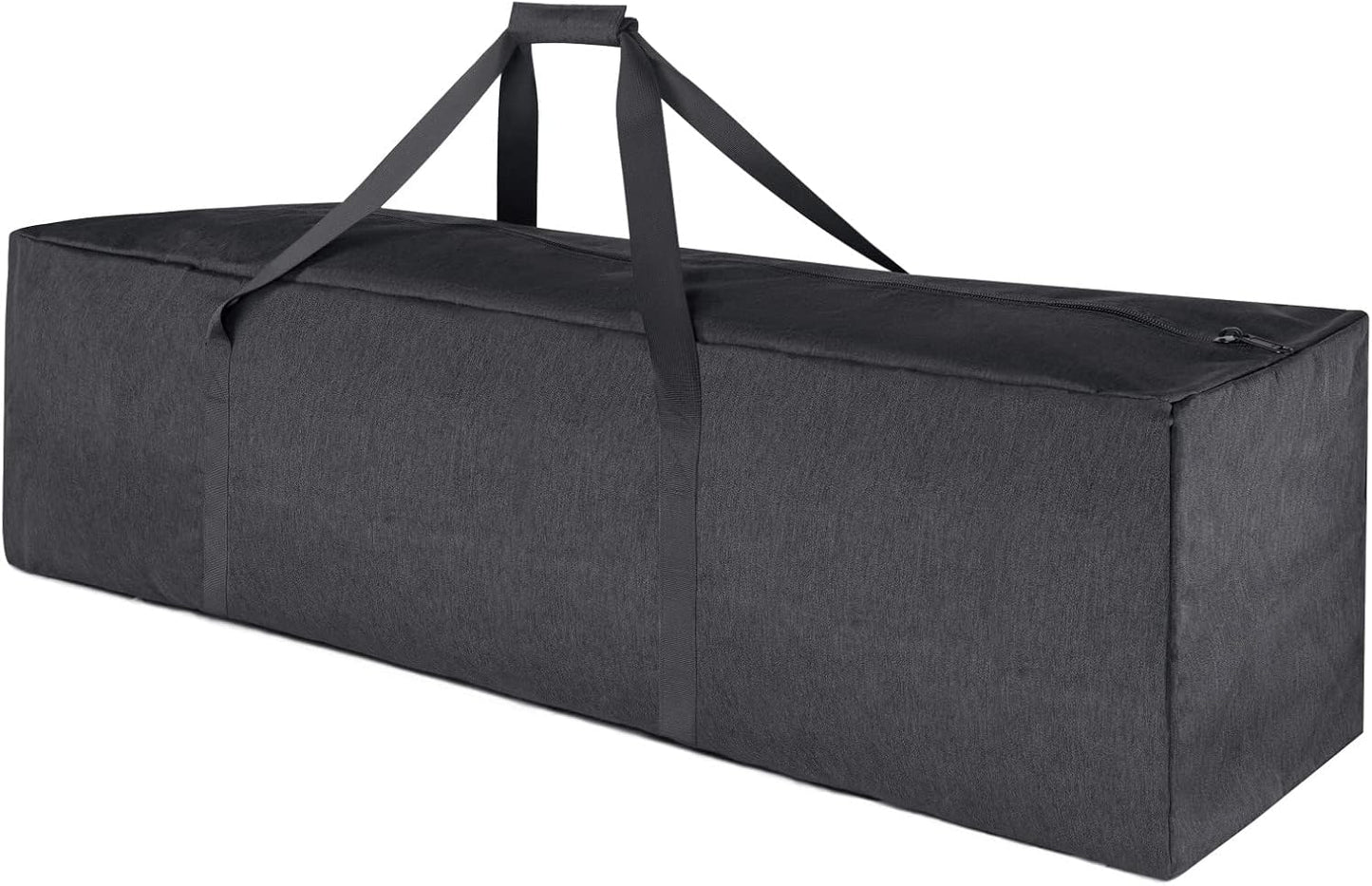 TOPDesign 1-Pack 46 Inch Extra Large Zippered Duffel Bag for Travel Camping Sports Equipment Storage, Waterproof Foldable Luggage Bag with Padded Handles (Black)
