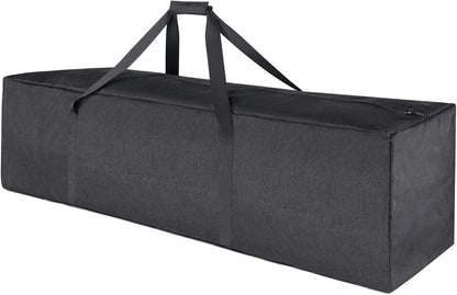 TOPDesign 1-Pack 46 Inch Extra Large Zippered Duffel Bag for Travel Camping Sports Equipment Storage, Waterproof Foldable Luggage Bag with Padded Handles (Black)