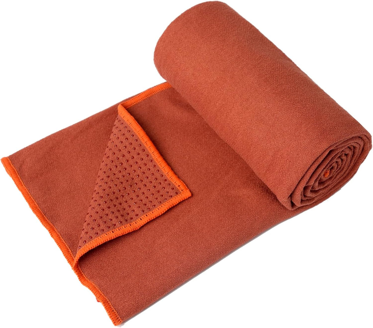 Eunzel 2 Pack Hot Yoga Towel with Grip Dot, Non Slip Yoga Mat Towe Sweat Absorbent Towel for Hot Yoga,Bikram, Pilates and Fitness 72" x 24", Pink