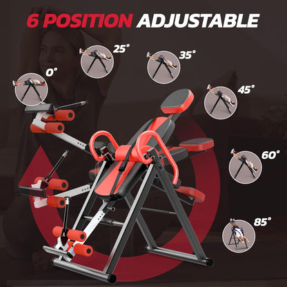 YOLEO Gravity Inversion Table for Back Pain Relief 2026 New Inversion Table w/Lumbar Support Easy to Assemble Back Stretcher Machine 300 lbs