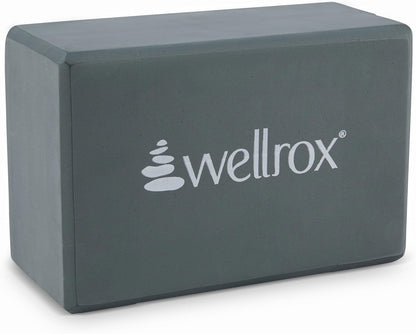 Wellrox Supportive Yoga Block Non-Slip EVA for Yoga, Pilates, Stretching, and Meditation (4"x6"x9")