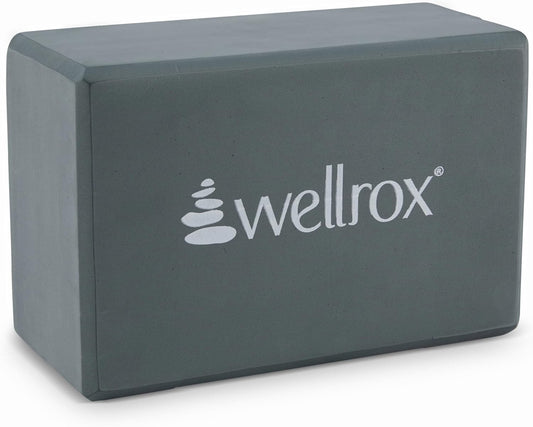Wellrox Supportive Yoga Block Non-Slip EVA for Yoga, Pilates, Stretching, and Meditation (4"x6"x9")