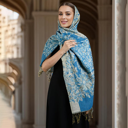 vimate Silky Paisley Pashmina Shawl Scarf-Women's Soft Double-side Jacquard Pashminas Wrap for Evening Dress Travel Shawl