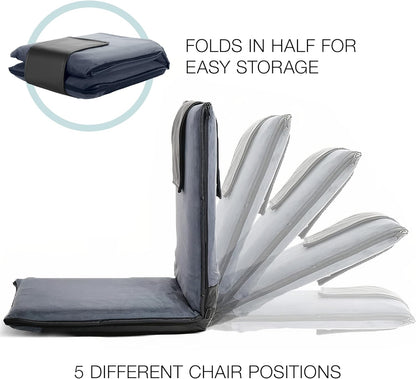 malu Extra Large Padded Floor Chair w/Back Support - Japanese Chair Meditation Cushion, Comfortable Folding Backrest, Removable Easy Wash Cover