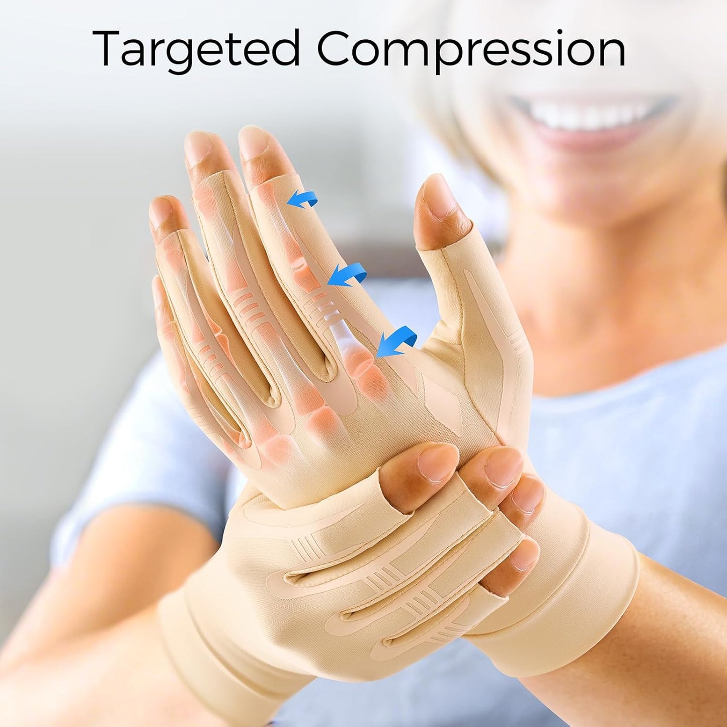 FREETOO All-Around Compression Arthritis Gloves for Women for Pain, Carpal Tunnel Relief Gloves for Men, Hand Compression Gloves for Crocheting,Gaming,Arthritis,Swelling.Black M