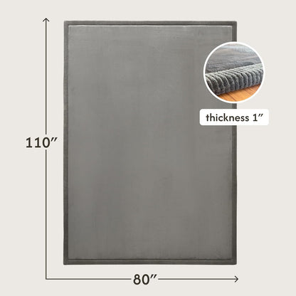 Hakuna Matte CloudSoft Mat for Floor 60" x 80" Beige – Coral Velvet Memory Foam Rug – Non-Slip, Water-Resistant