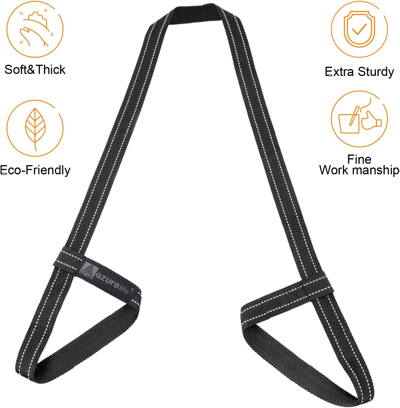 A AZURELIFE [MAT NOT Included] Yoga Mat Sling, Yoga Mat Straps for Carrying, Easy-Cinch Yoga Mat Holder Strap