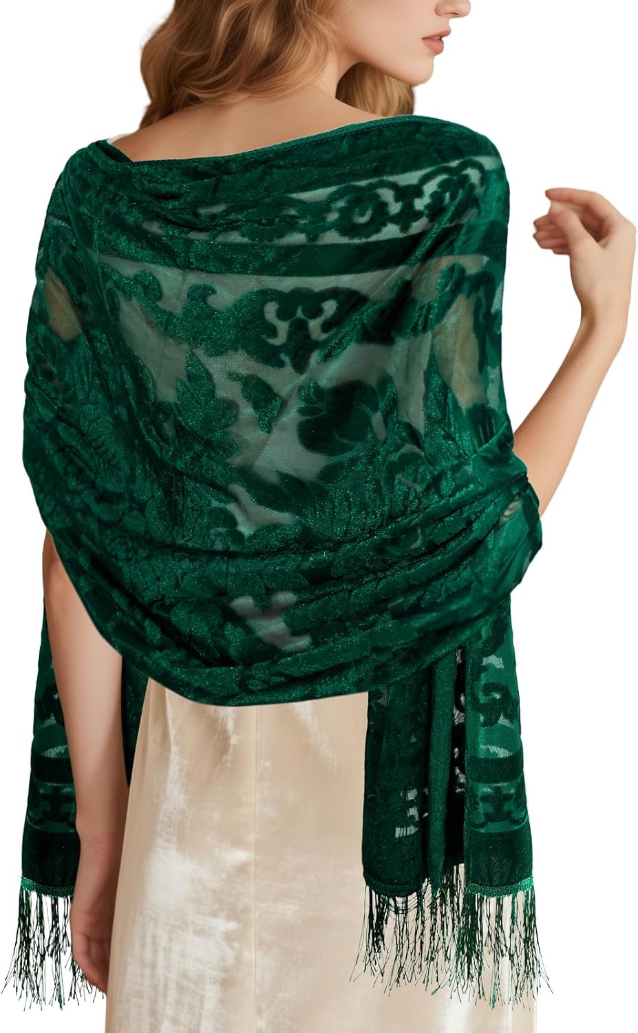 E-Clover Lace Shawl Velvet Scarfs Shawls and Wraps for Evening Dresses Wedding Shawl Wraps for Dress Accessories Winter