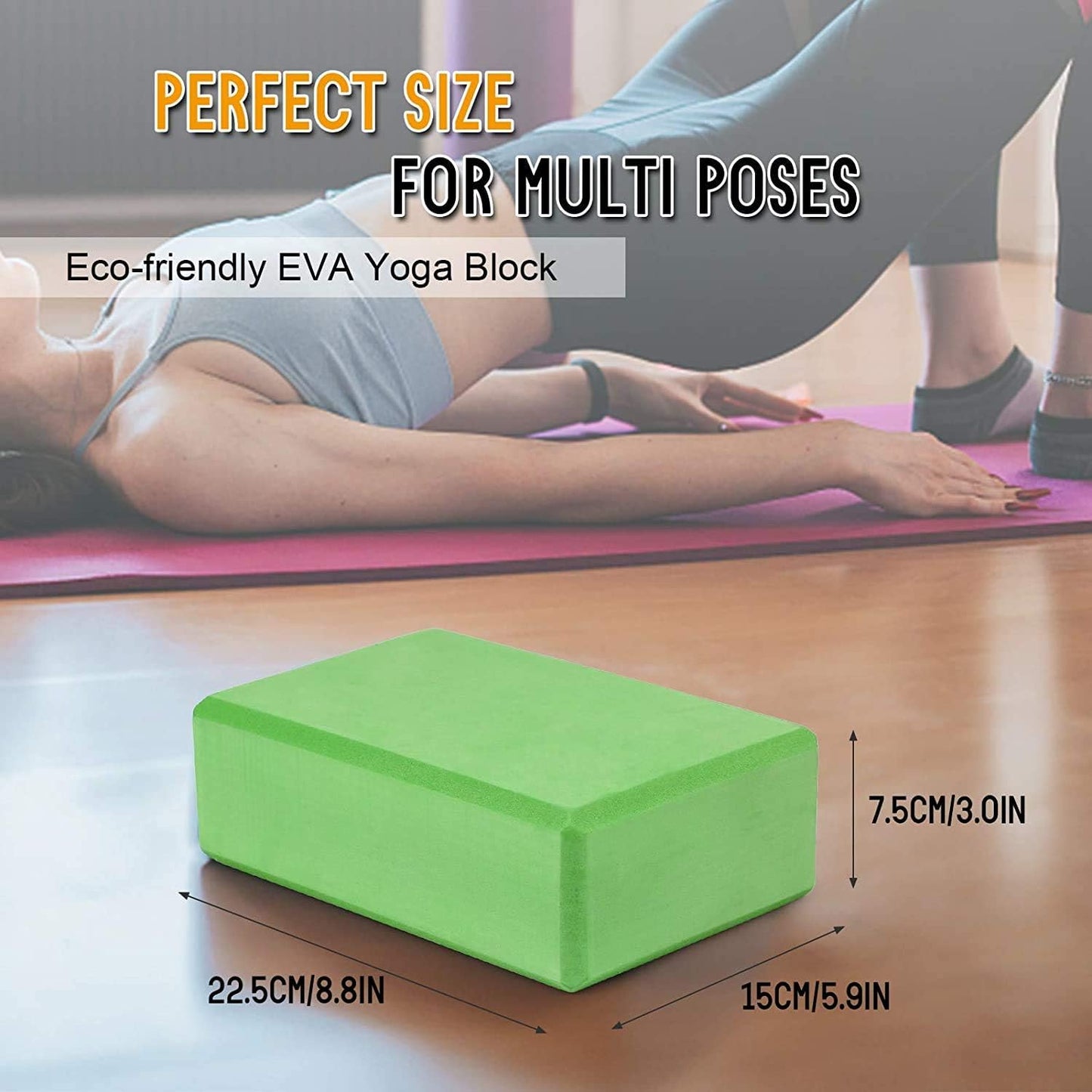 Yoga Blocks Yoga Strap Set EVA Yoga Blocks with Strap for Yoga Pilates Meditation