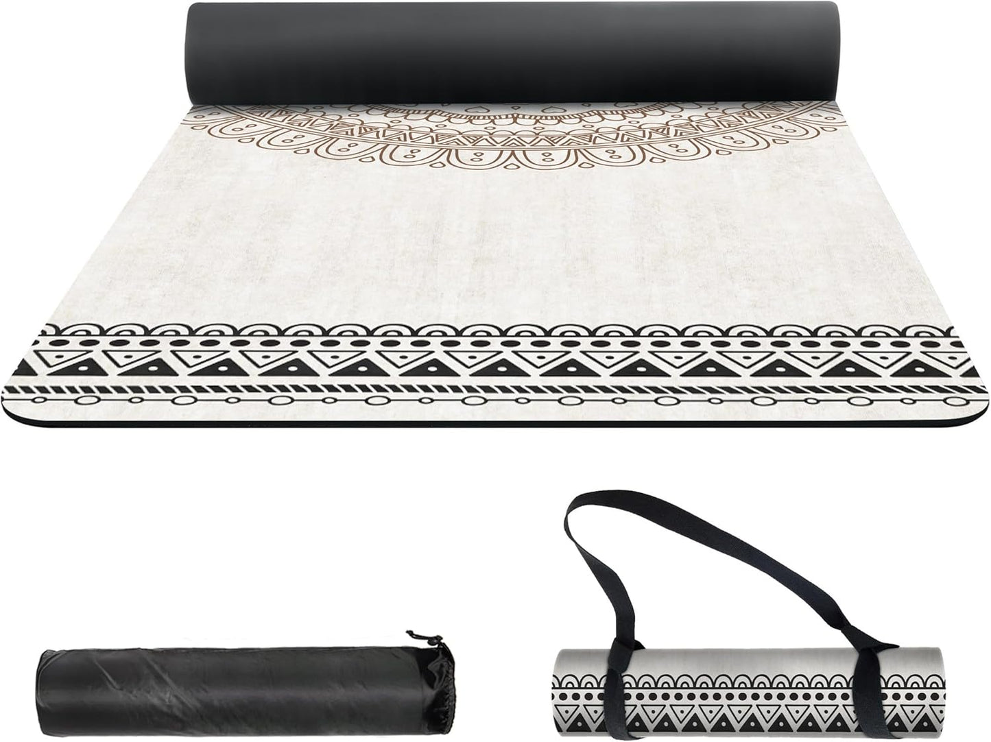 nuveti Yoga Mat Print Extra Thick TPE Non Slip Fitness Exercise Mat with Carrying Bag,72"x24" Extra Thick 6MM Exercise & Workout Mat for Yoga, Pilates Fitness and Floor Exercises - Colors B