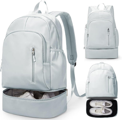 Gym Backpack for Women Men,Cheer bag,Lightweight Gym Bag with Shoe Compartment, Waterproof Sports Backpack with Wet Pocket, Black