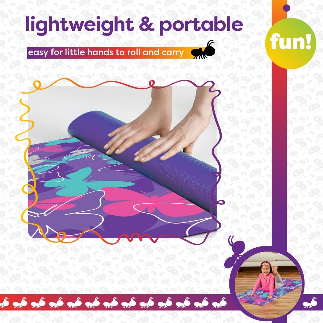 Antsy Pants Kids Yoga Mat - Yoga Mat for Kids, Yoga Mats for Home Workout, Travel Yoga Mat, Yoga Mat Non Slip, 60” x 24”, 3mm Free of Toxic Phthalates