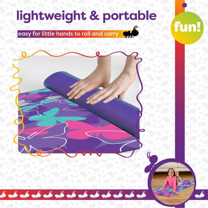 Antsy Pants Kids Yoga Mat - Yoga Mat for Kids, Yoga Mats for Home Workout, Travel Yoga Mat, Yoga Mat Non Slip, 60” x 24”, 3mm Free of Toxic Phthalates