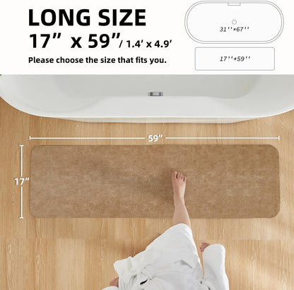 TYUU Bath Mat, Bathroom Rugs Non Slip Washable Thin Absorbent Quick Dry Bath Mat Fits Under Door Bathroom Floor Mat Perfect for Bath, Shower, or Sink 24"x36" Dark Grey