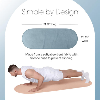 Bala Capsule Mat Towel for Gym, Blush - Slip-Resistant Yoga Mat with Sweat Absorbing Fabric for Pilates, Core Training & Exercise - Home Workout Essentials for Women & Men - Soft, Quick Dry Fitness