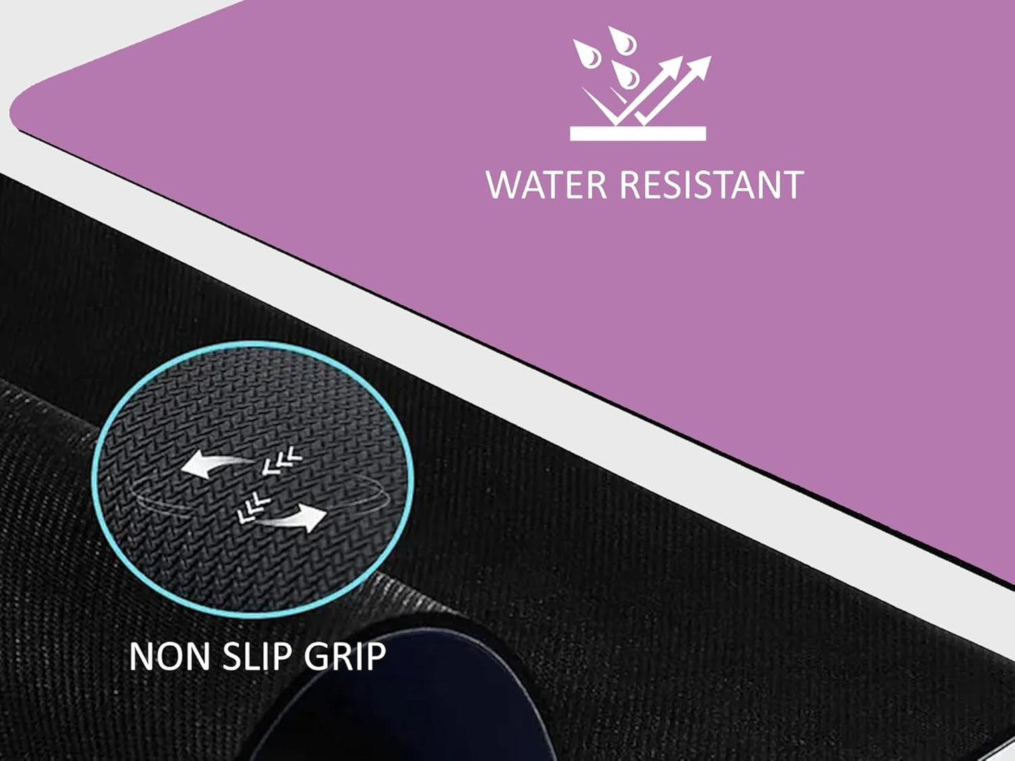 Premium Yoga Mat - 5mm Thick, Extra Wide & Long, Non-Slip Natural Rubber Base & PU Top, Anti-Tear, Ideal for Yoga, Pilates, and Fitness.