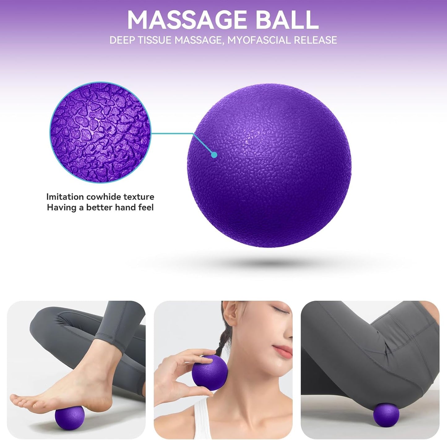 Krightlink 5-in-1 Foam Roller Set - Deep Tissue Muscle Recovery Kit with High Density Exercise Roller, Massage Ball, Resistance Band & Carry Bag for Physical Therapy & Pain Relief (Black)