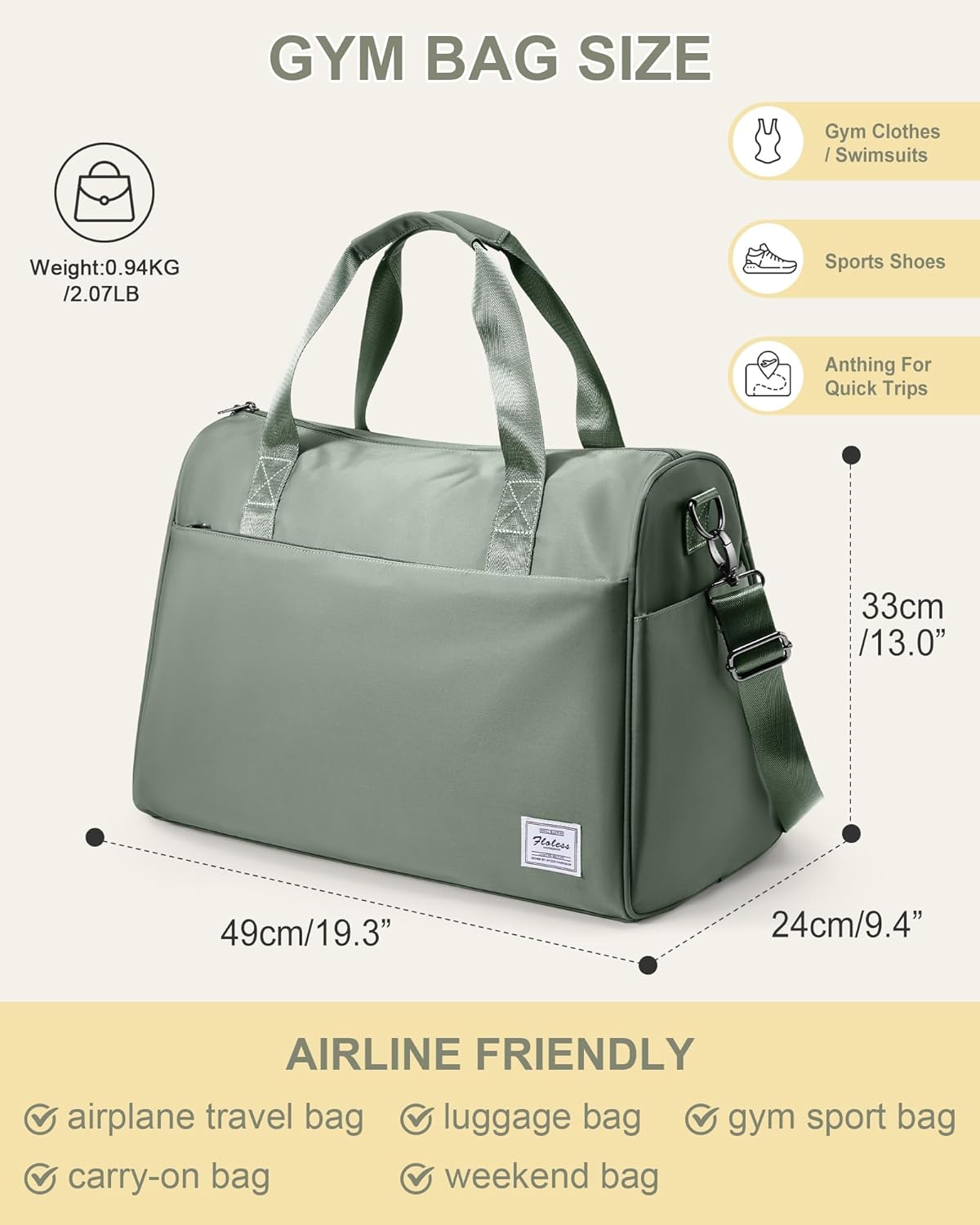 Gym Bag Womens Mens with Shoes Compartment and Wet Pocket Travel Duffel Bag for Women for Plane Sport Gym Tote Bags Swimming Yoga Waterproof Weekend Overnight Carry on Bag Hospital Holdalls - Colors A