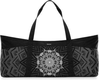 Gonex Yoga Mat Bag, Extra Canvas Gym Bag with Waterproof Pocket Metal Zipper, Fits Mat & Blocks, Stylish Yoga Mat Carrier for Women, Ideal for Yoga, Pilates, Workout, Travel