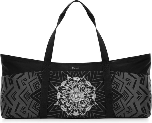 Gonex Yoga Mat Bag, Extra Canvas Gym Bag with Waterproof Pocket Metal Zipper, Fits Mat & Blocks, Stylish Yoga Mat Carrier for Women, Ideal for Yoga, Pilates, Workout, Travel