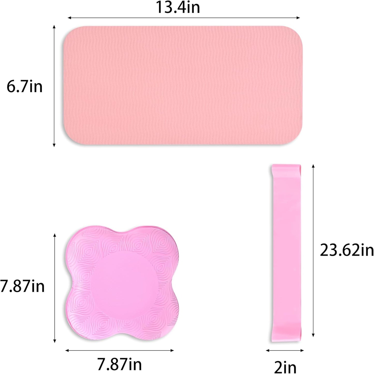 Yoga Knee Support Pad for Women Pilates Kneeling Cushion | Elbows Wrist Hands Head Foam Extra Thick Men Exercise Knees Pads Set of 6 Pieces