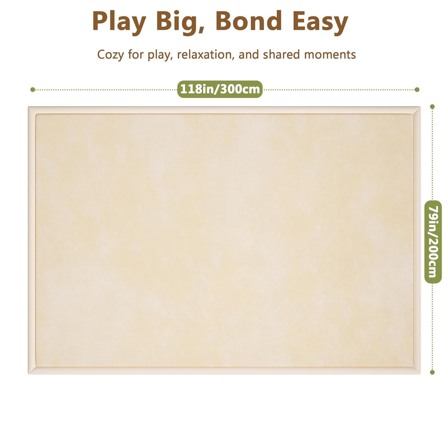 Baby Play Mat for Floor, 1.3'' Thick Memory Foam Tummy Time Mat - Super Soft Coral Velvet Nursery Rug with Non-Slip Backing, Crawling Rug for Toddlers/Infants, Yoga & Tatami Use, Oatmeal, 79''x 118''