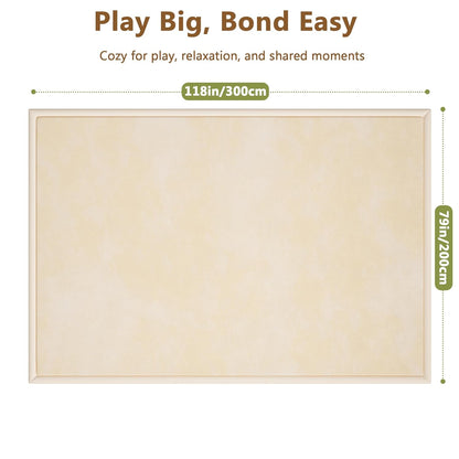 Baby Play Mat for Floor, 1.3'' Thick Memory Foam Tummy Time Mat - Super Soft Coral Velvet Nursery Rug with Non-Slip Backing, Crawling Rug for Toddlers/Infants, Yoga & Tatami Use, Oatmeal, 79''x 118''