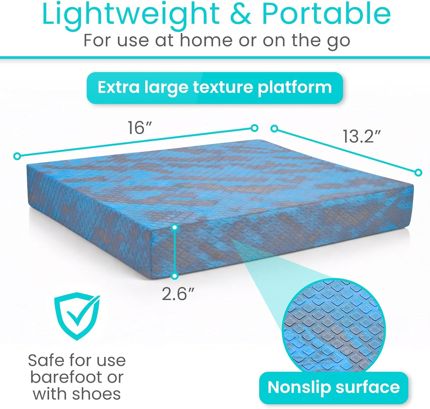 Vive Balance Pad - Foam Large Yoga Mat Trainer for Physical Therapy, Stability Workout, Knee and Ankle Exercise, Strength Training, Rehab - Chair Cushion for Adults, Kids, and Travel