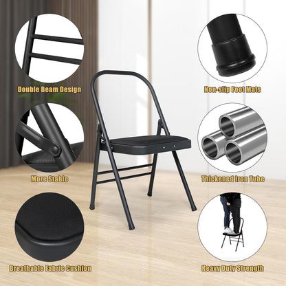 INNOLIFE Modern Minimalist Yoga Chair, Foldable & Space-Saving, 300 lbs Capacity, Grey
