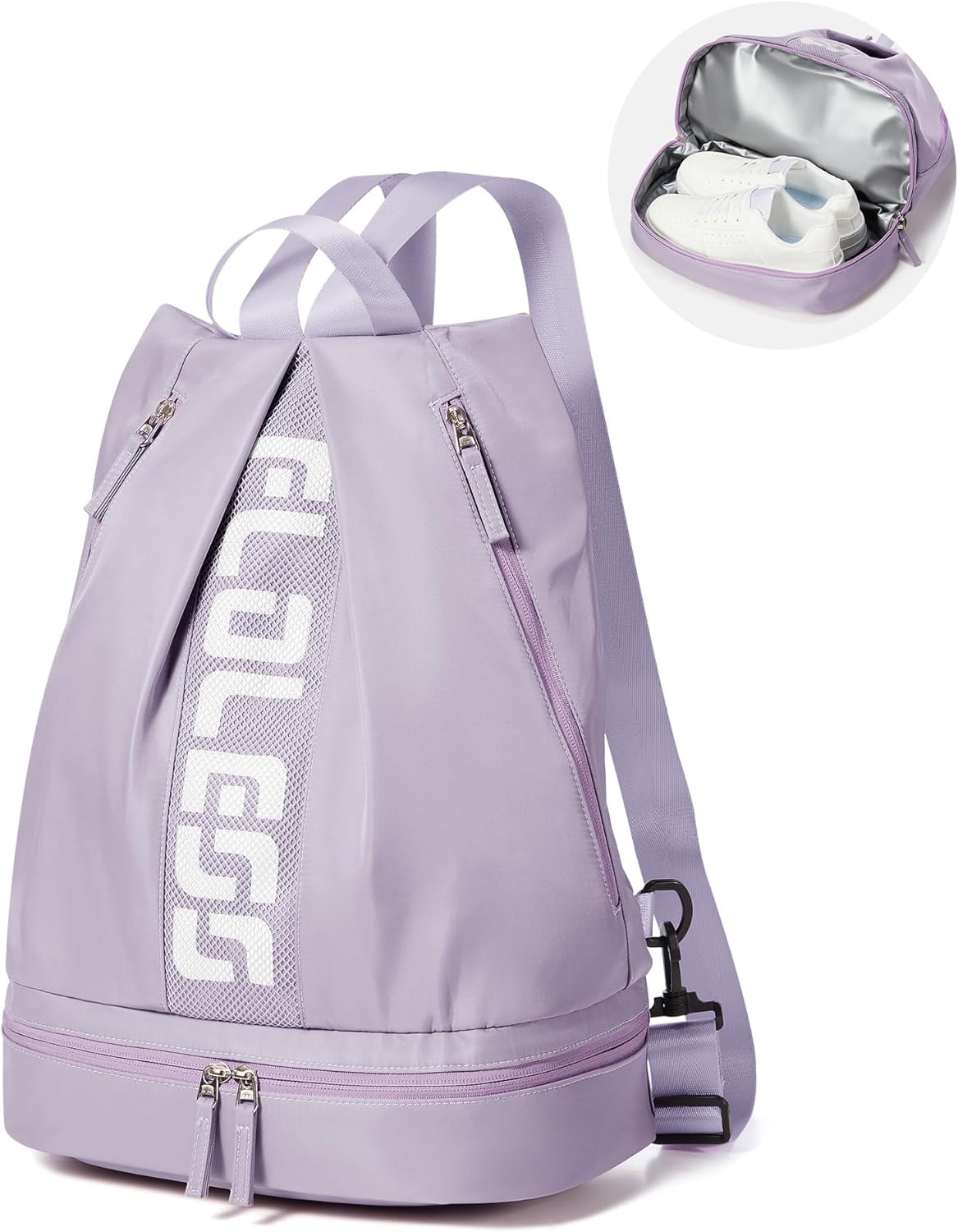 Gym Backpack for Women Men,Cheer bag,Lightweight Gym Bag with Shoe Compartment, Waterproof Sports Backpack with Wet Pocket, Black