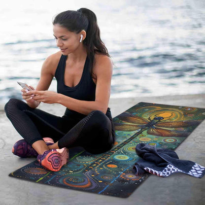 Dragonfly Painting Yoga Mat Non-Slip Fitness Mat for Pilates, Workout & Home Gym, 71x26 Inch Yoga Mats for Enhanced Yoga Practice