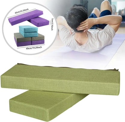 Yoga Bolster Pillow Set Versatile Support Sponge Cushion Block Rectangular Removable Cover Suede Cloth Suitable for Balance Training Meditation