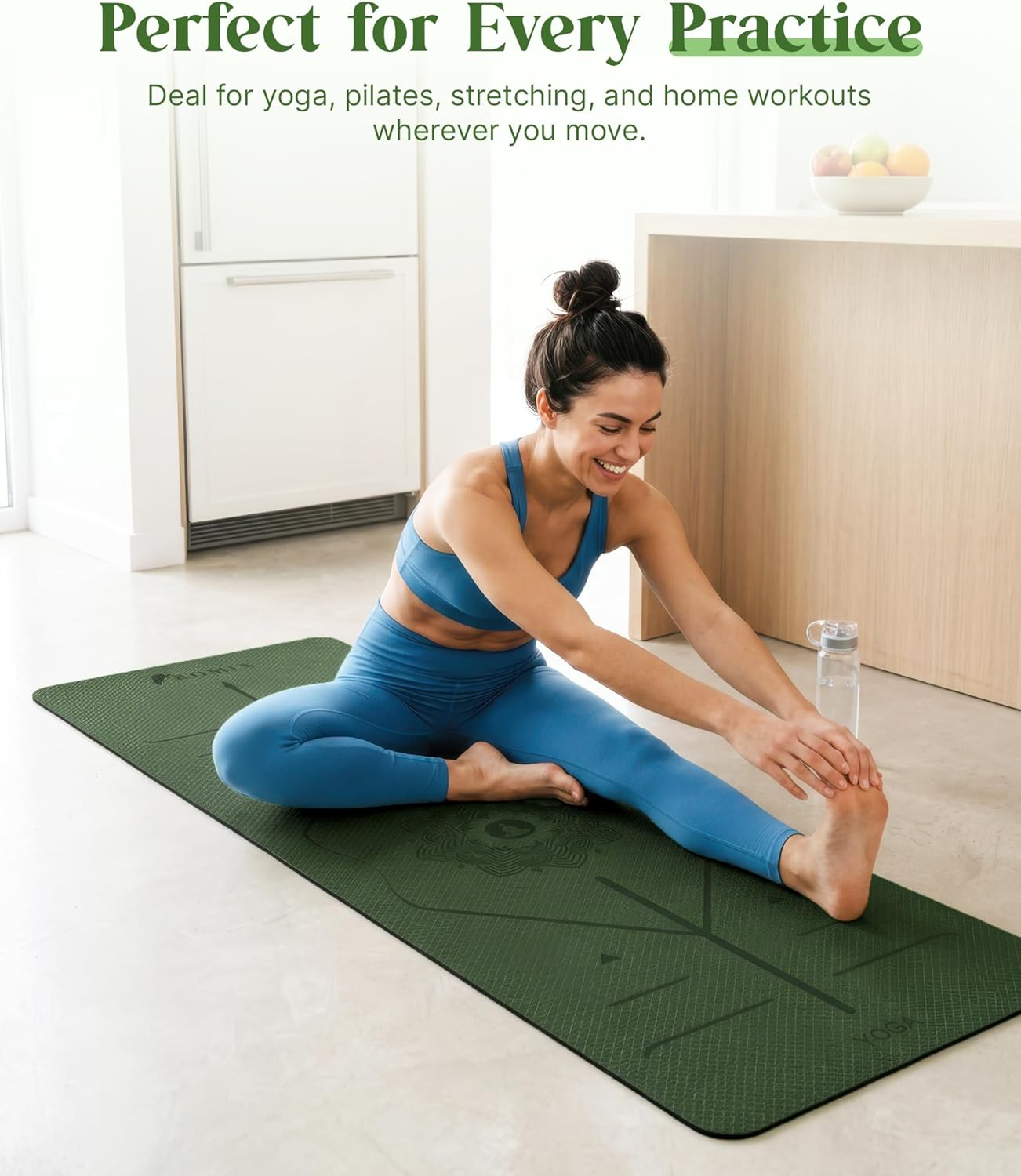 ROMIX Pro Yoga Mat Thick 6mm (1/4 inch), 72"L x 24"W Non-Slip Workout Mat with Alignment Lines, Large Yoga Mats for Women Men With Carry Bag, Exercise Mats for Home Workout Training Equipment