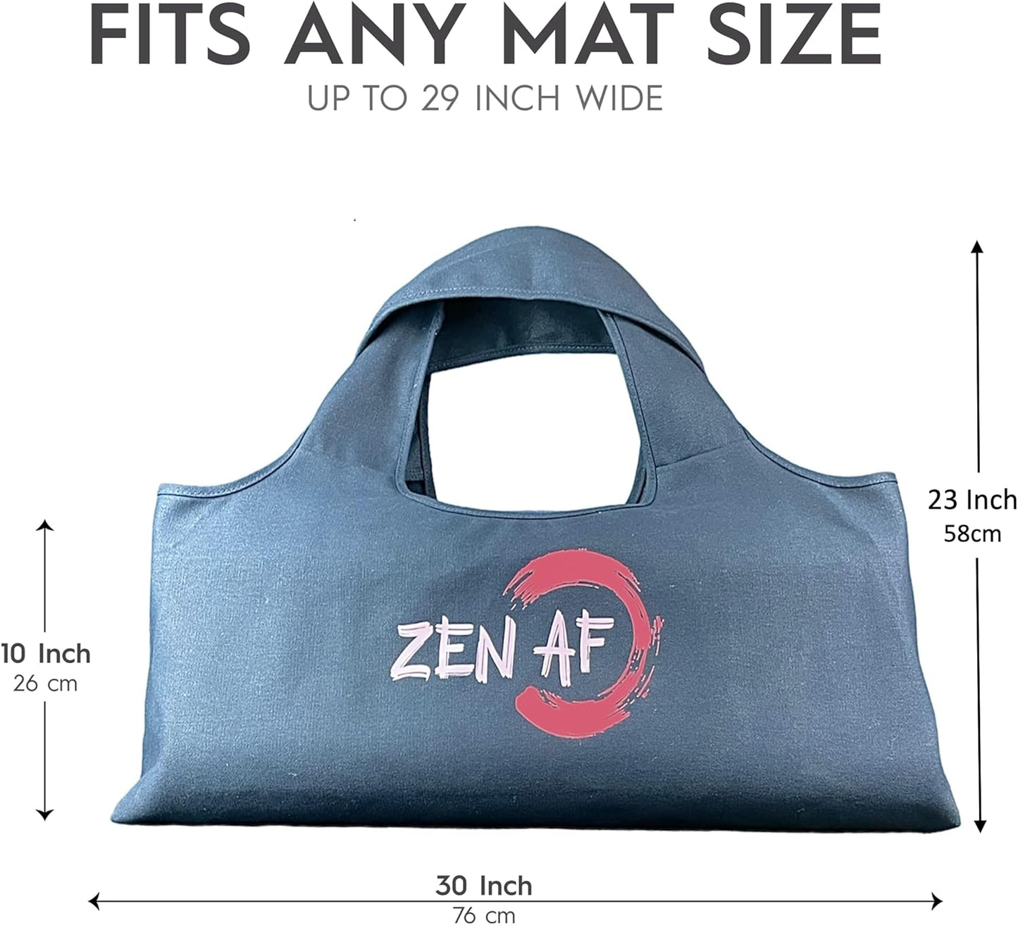 Wild Essentials Yoga Bag, Exercise, Tote, Large Carrier, Shoulder Strap, Inner Pocket, Fits Most Mats, Recycled Cotton Canvas