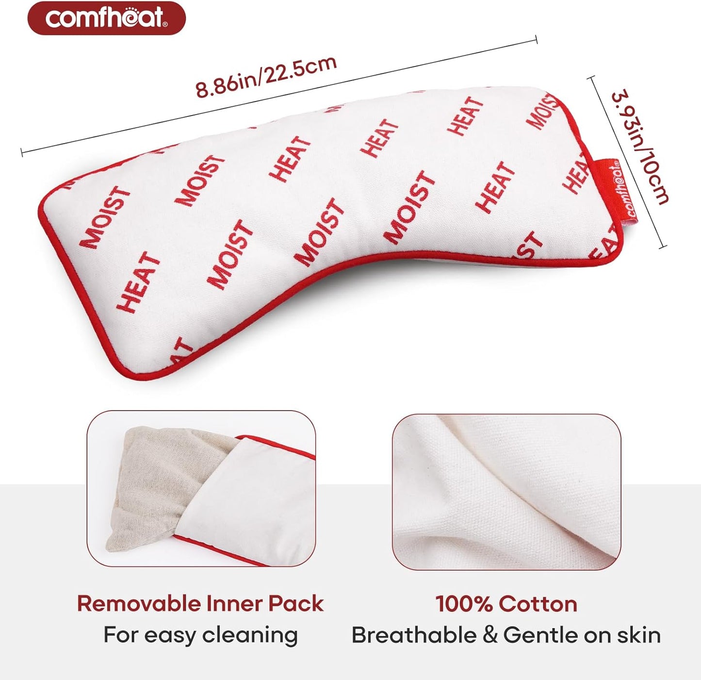Unscented Weighted Eye Pillow for Yoga, Microwavable Moist Heat Eye Compress Mask with Washable Cover for Relaxation, Sleeping, Meditation, Yoga, Spa, Migraine Relief