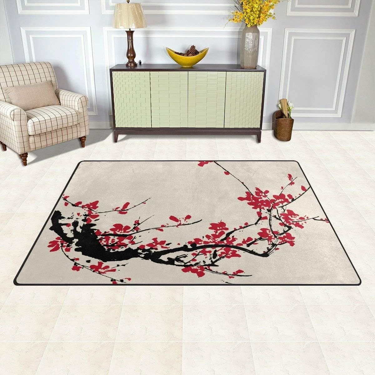 Sport Baseball Lace Non Slip Area Rug for Living Dinning Room Bedroom Kitchen, 5' x 7'(58 x 80 Inches), Sport Nursery Rug Floor Carpet Yoga Mat